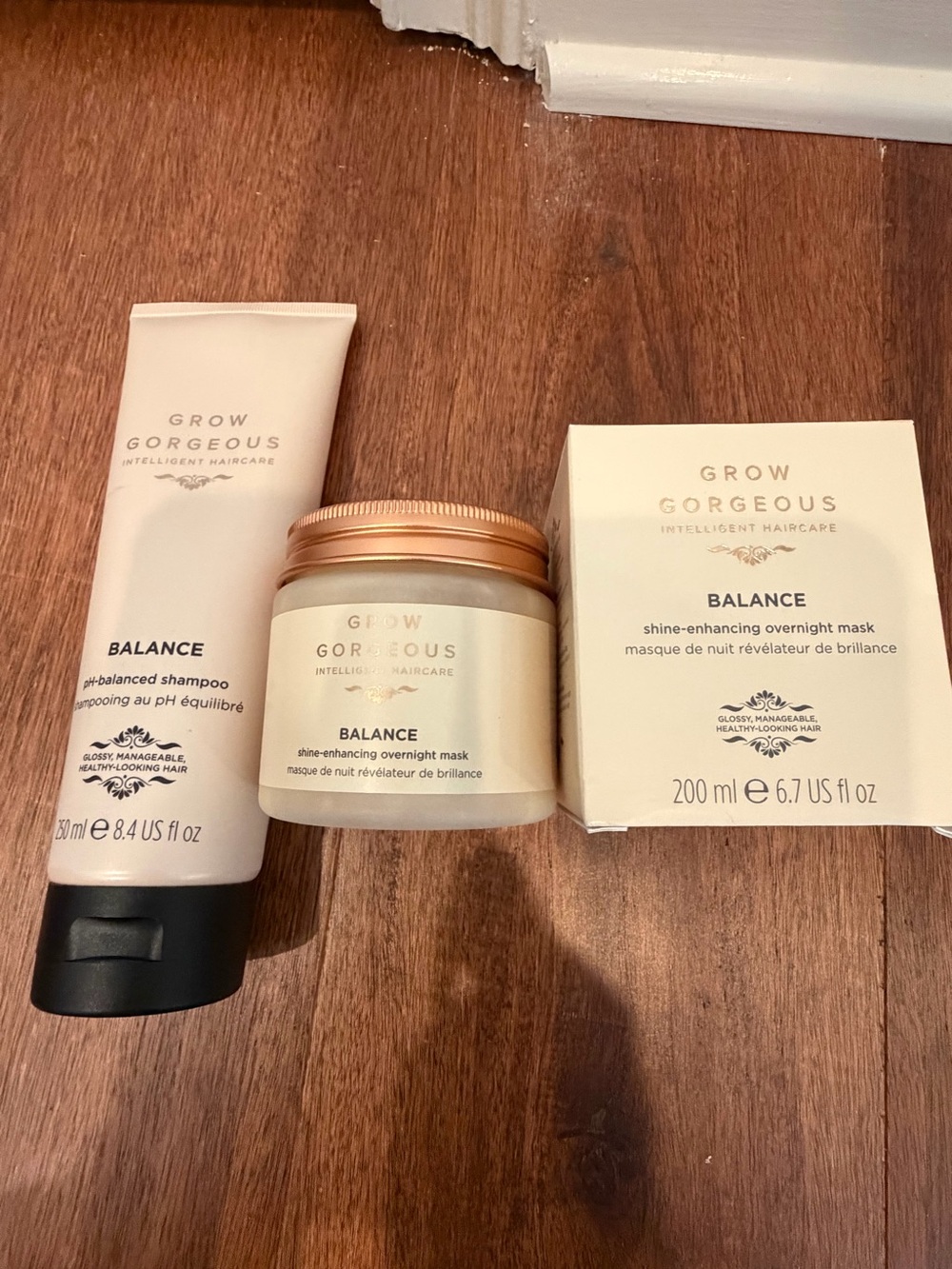 Grow Gorgeous Balance Shine-Enhancing Overnight Mask & Shampoo - Cream
